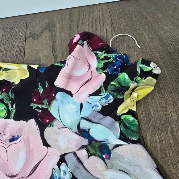 Essentiel Antwerp Ali High Neck Turtleneck Long Sleeve Jersey Top in Floral - Picture 10 of 13